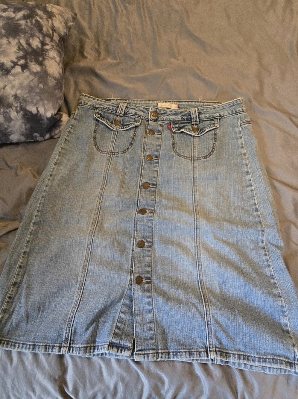 Levi's Light Blue Button-Front Denim Skirt